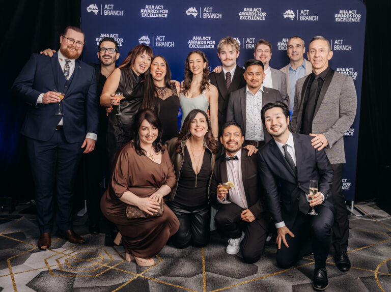 Group photo at the AHA ACT 2026 Awards Night in Canberra