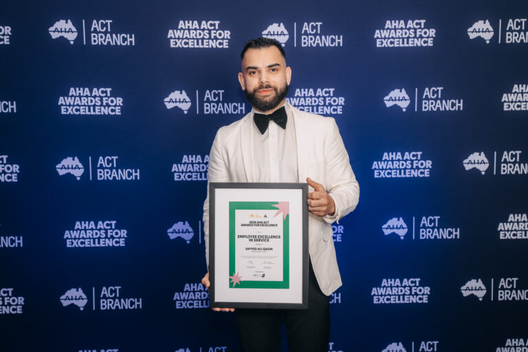 Award winner at the AHA ACT 2026 Awards Night in Canberra